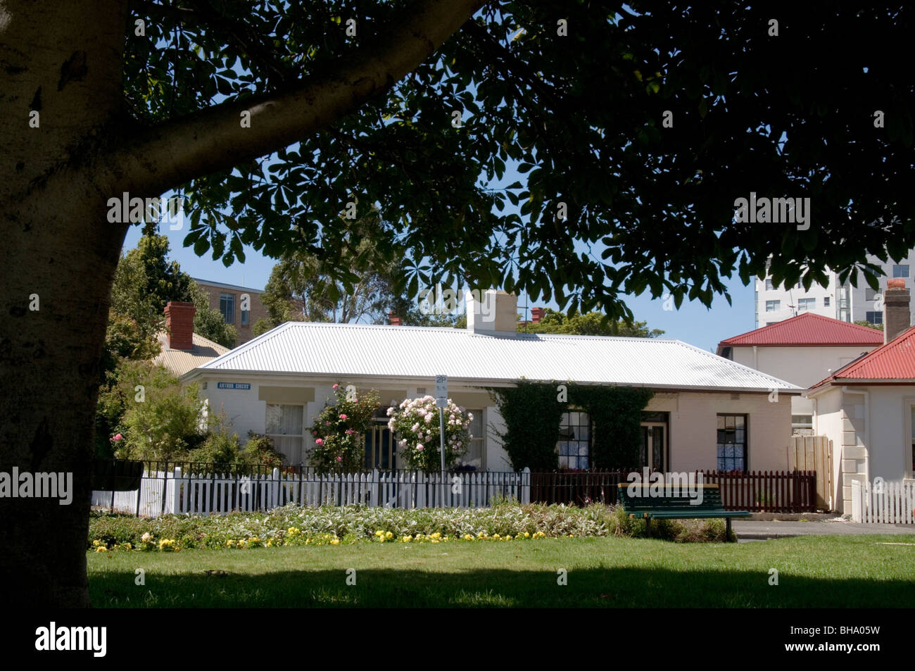 Colonial Era Cottages Of Arthur Circus At Battery Point Hobart
