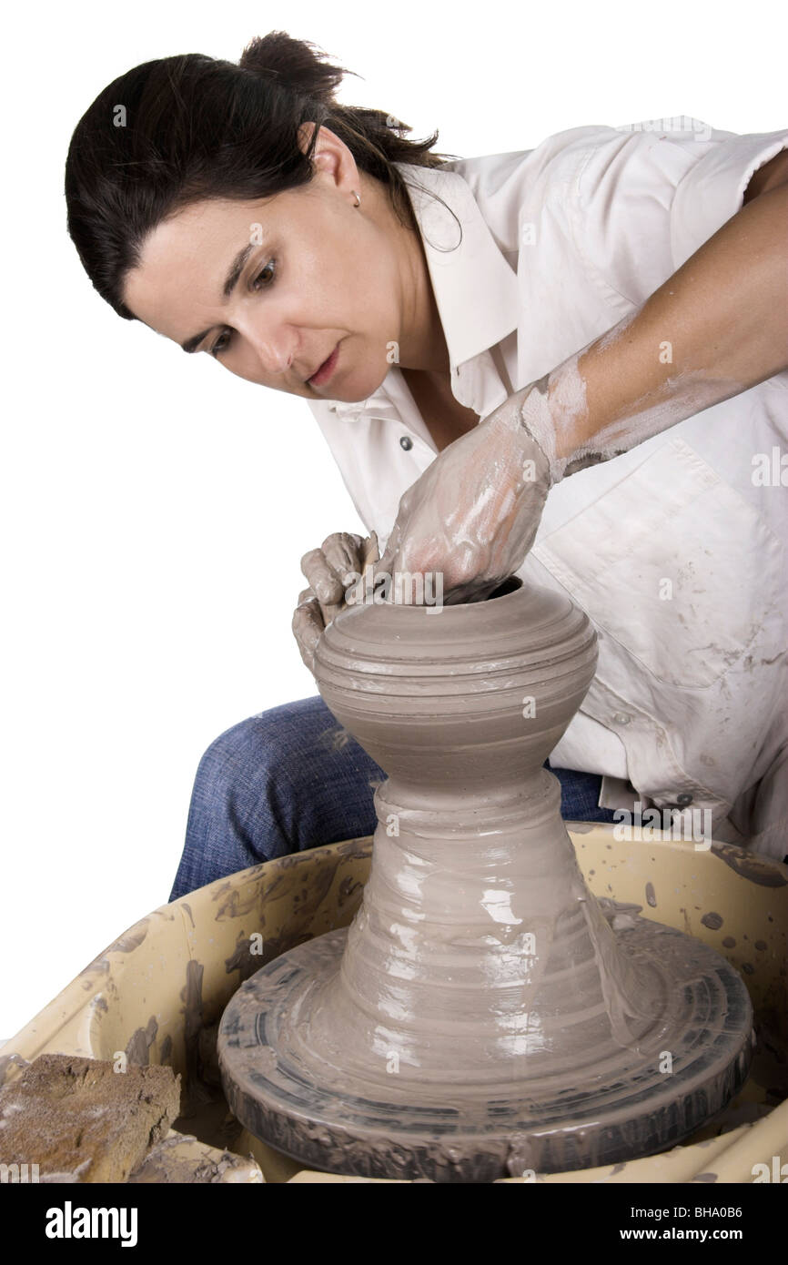Picture of a potter works a potter's wheel Stock Photo Alamy