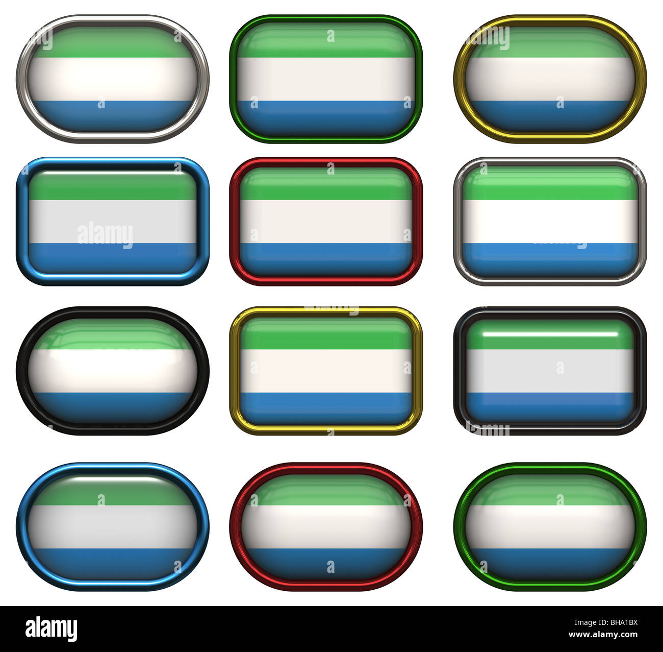 twelve buttons of the Flag of Sierra Leone Stock Photo - Alamy