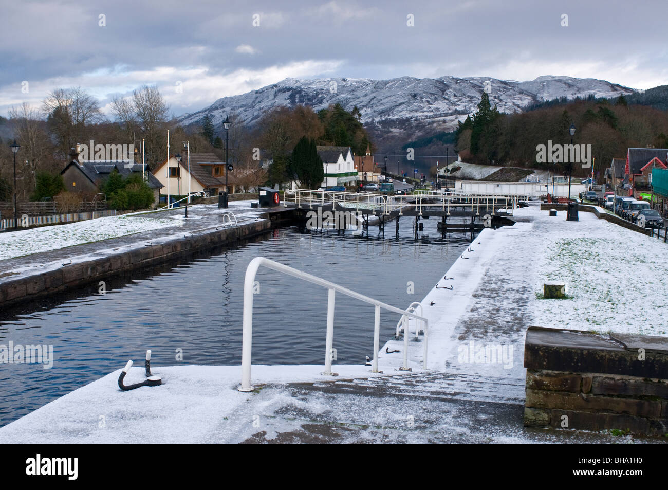 The Fort Augustus section of the Caledonian Canal Inverness-shire Scottish Highlands.  SCO 6050 Stock Photo