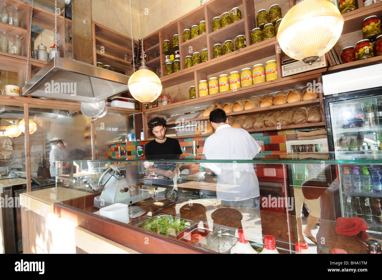 Israel, Tel Aviv, Kosher New York delistyle delicatessen Stock Photo