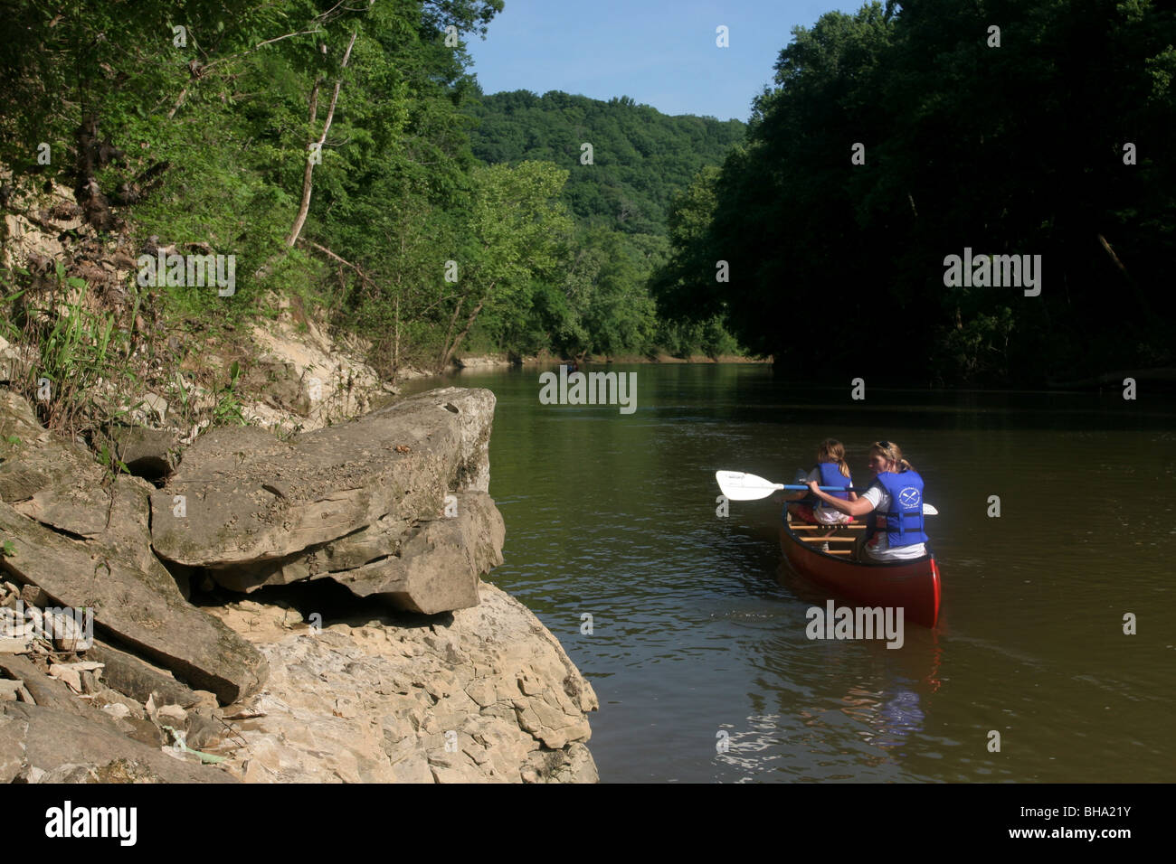 canoe boat Green river Mammoth Cave National Park Kentucky Stock Photo