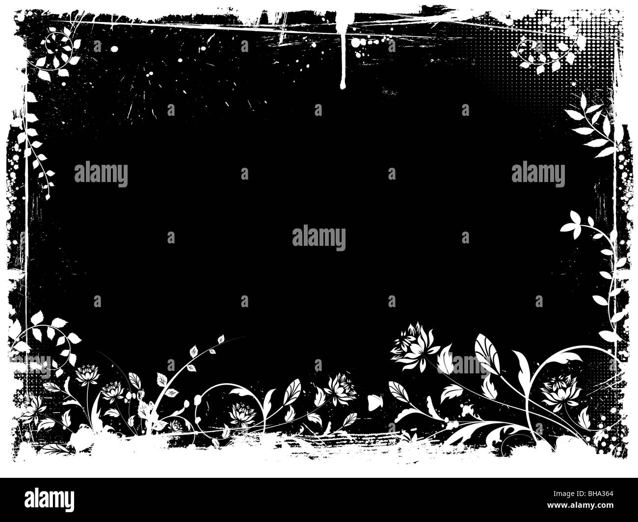 Floral border Black and White Stock Photos & Images - Alamy