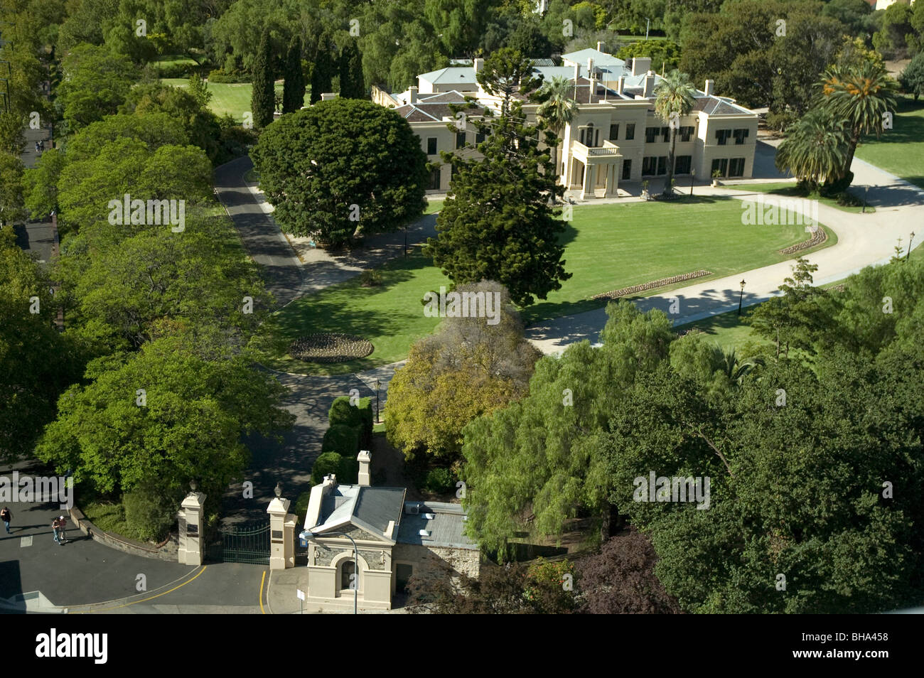 Exterior view of Government House, North Terrace, Adelaide, South Australia Stock Photo