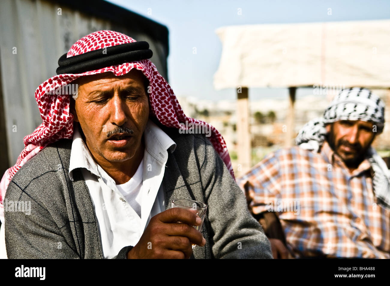 Local Bedouins in the outskirts of Jerusalem. Stock Photo