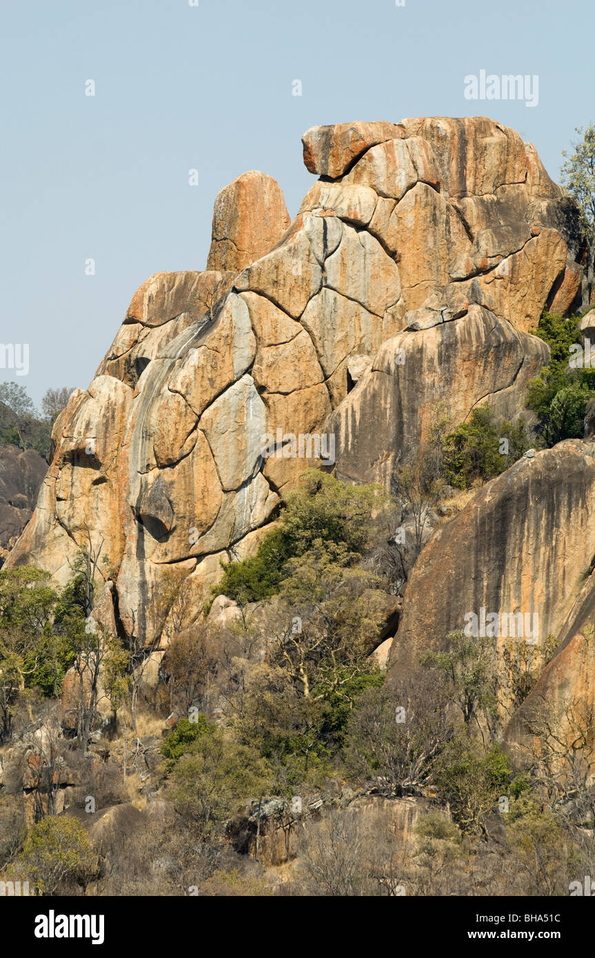 The majestic splendors of Zimbabwe's Rhodes Matopos National Park Stock Photo