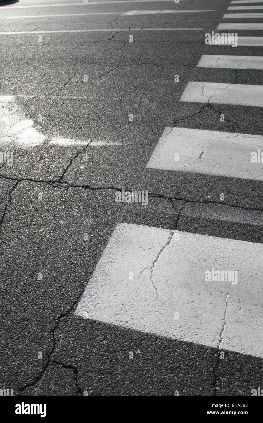 fresh paint on new zebra crossing Stock Photo Alamy