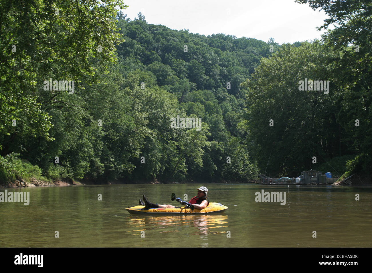 kayak boat Green river Mammoth Cave National Park Kentucky Stock Photo