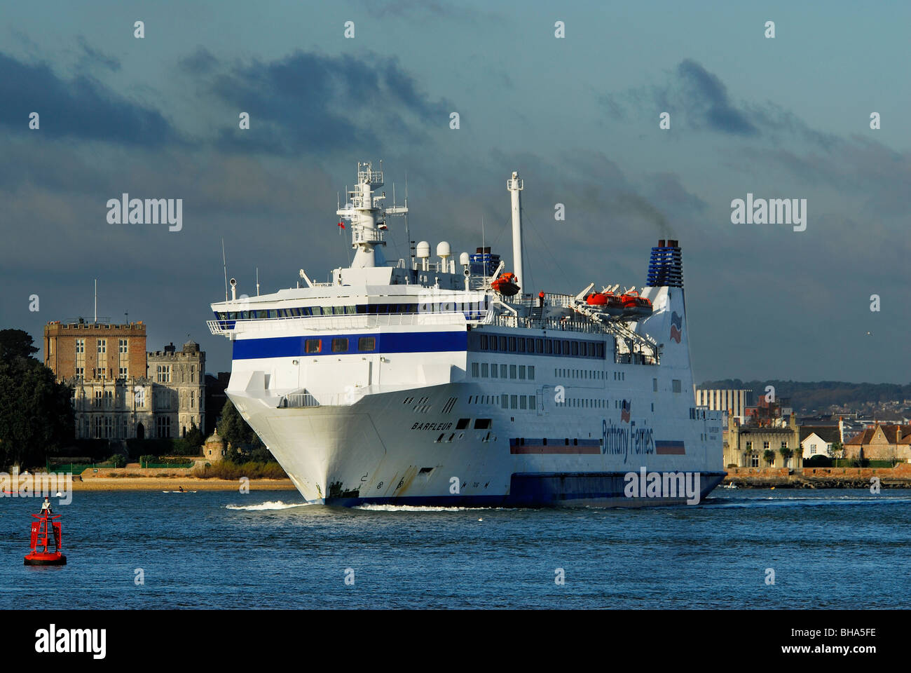 Barfleur ferry departing from Poole. January 2010 Stock Photo