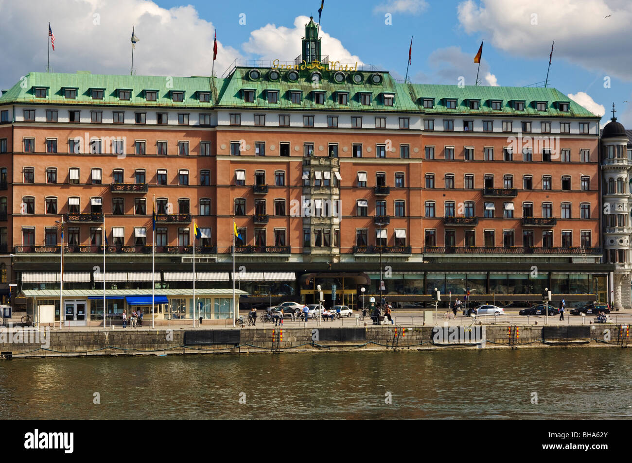 The Grand Hotel, Stockholm Sweden, closely associated with the Nobel Prizes. Prizewinners still stay here. Stock Photo
