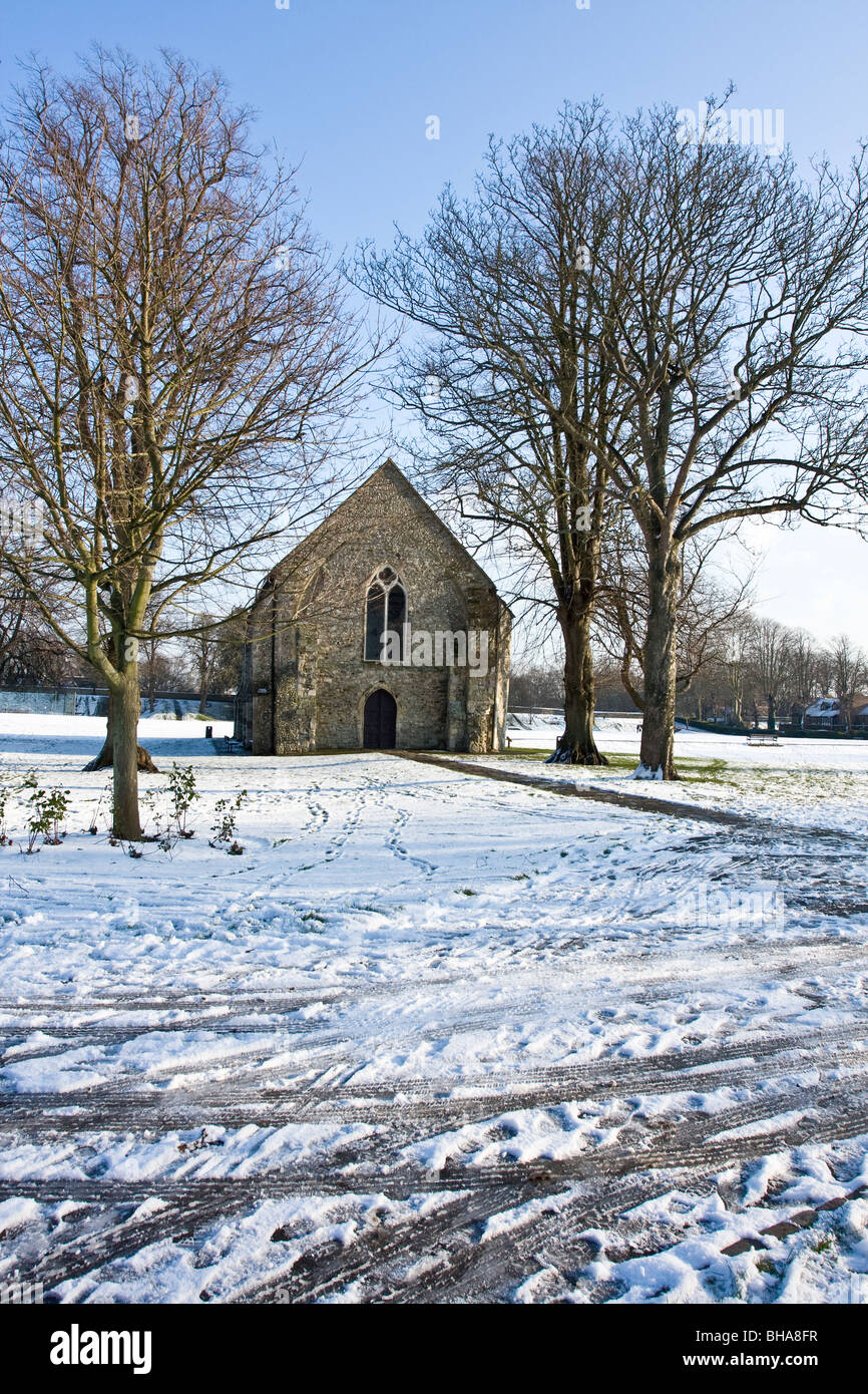 Priory park Chichester in the Snow, January 2010 West Sussex Stock