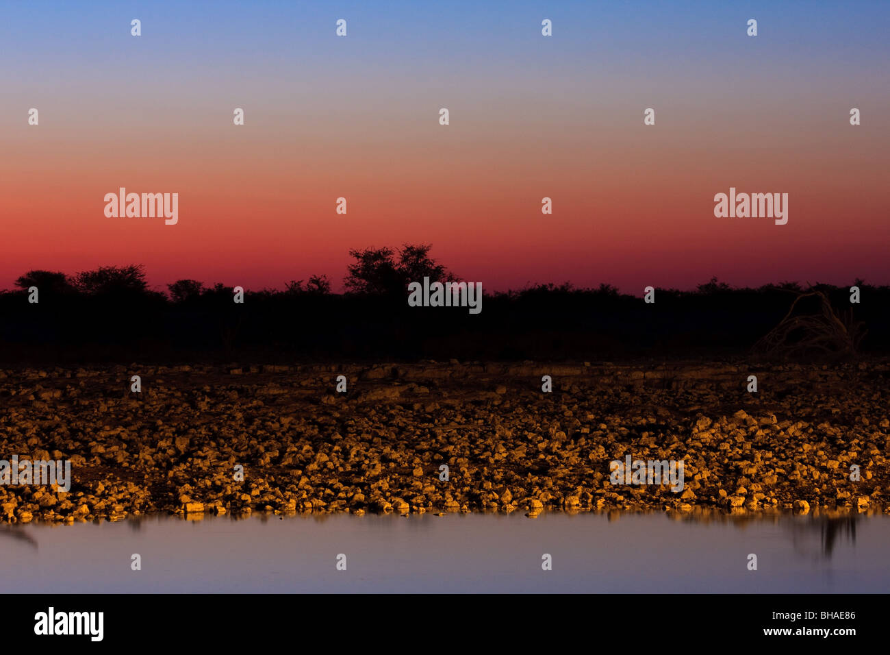 Africa Waterhole Sunset High Resolution Stock Photography and Images ...