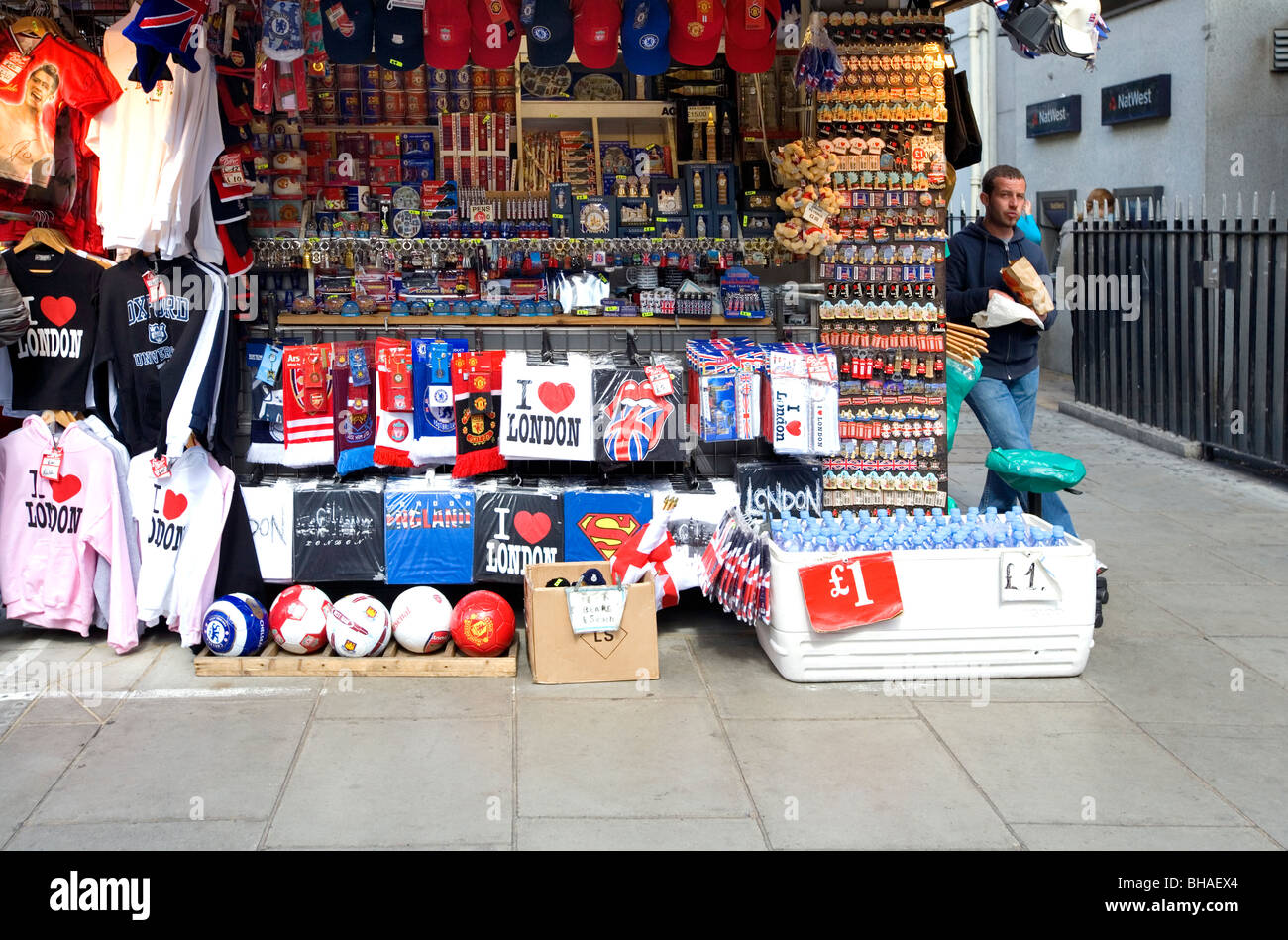Souvenir stall, Oxford Street, London, England, UK, Europe Stock Photo