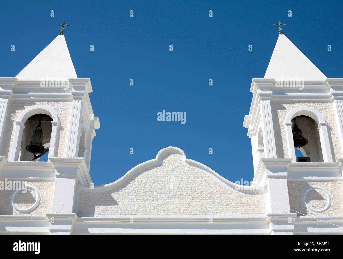 Church on the square of San Jose Del Cabo, Baja California, Mexico. Stock Photo