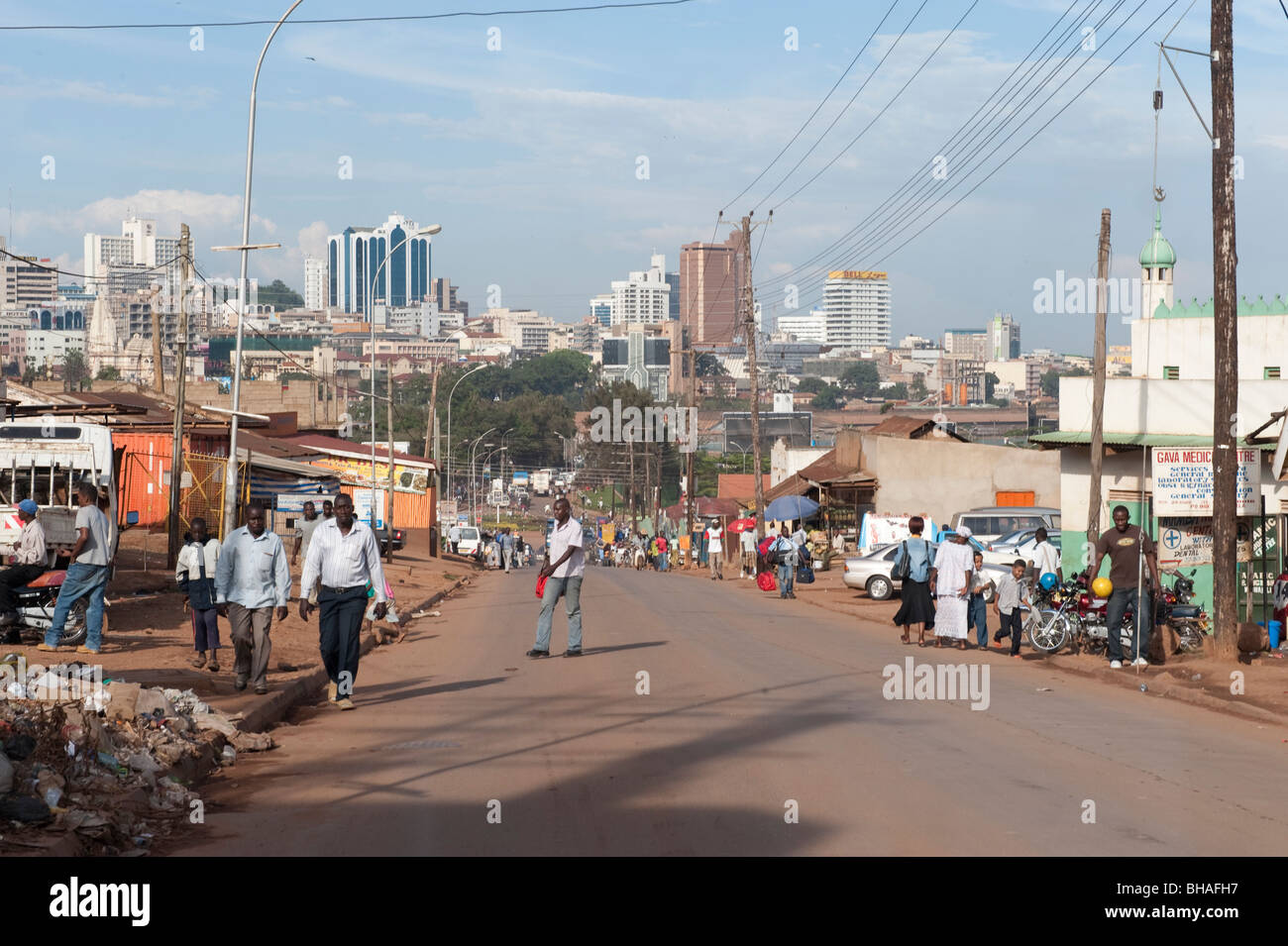 Street scene in Kampala Suburb Stock Photo