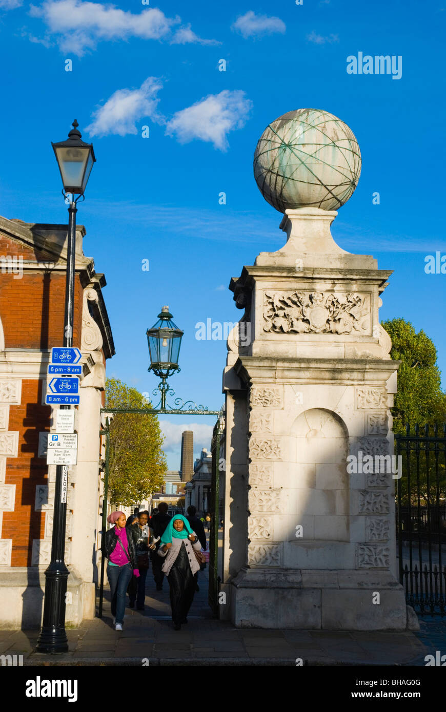 King William Walk gate to Royal Naval College Greenwich southeast