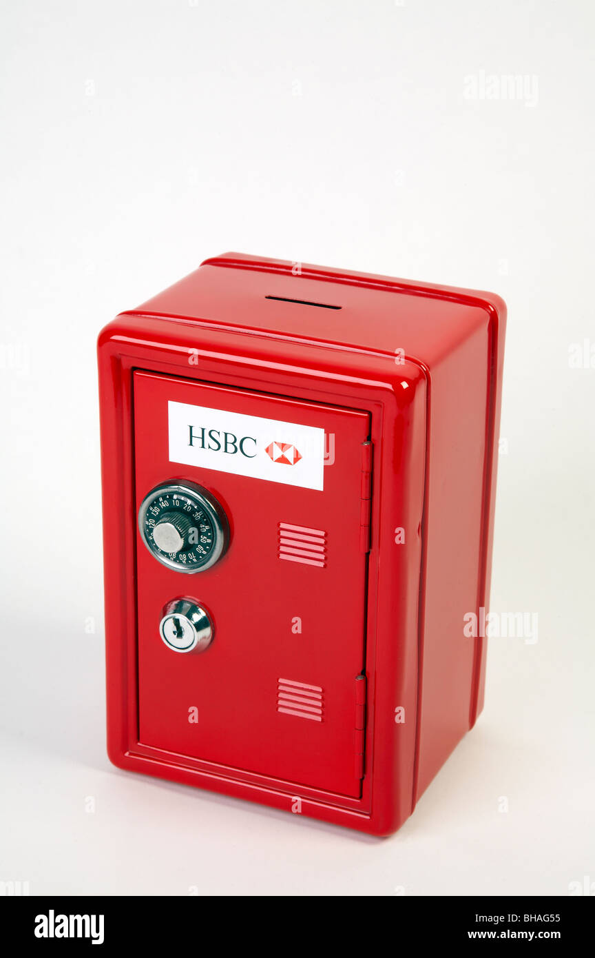 HSBC money box in the shape of a safe Stock Photo Alamy