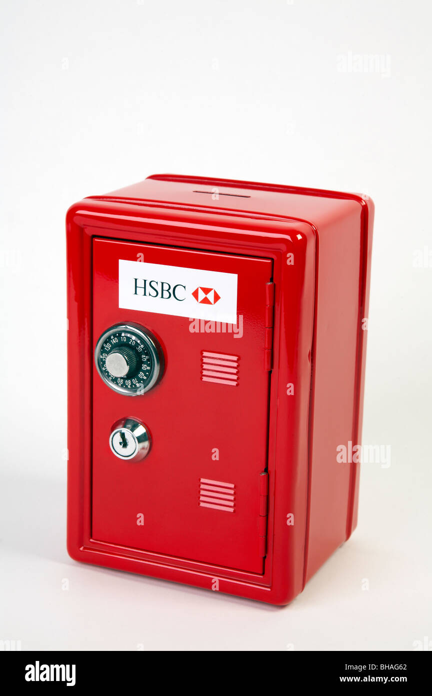 HSBC money box in the shape of a safe Stock Photo Alamy