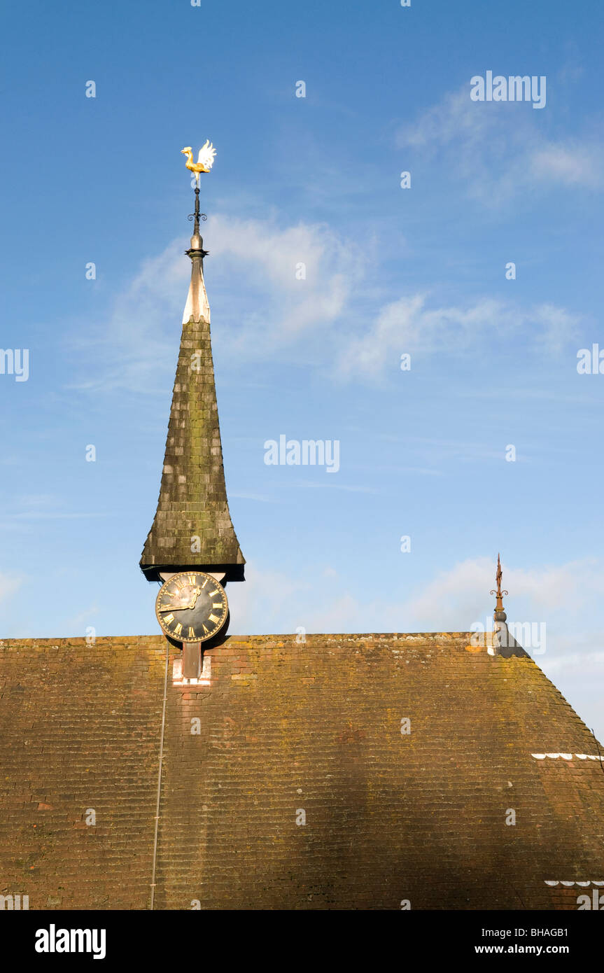 The spire of St Mark's Church in Peaslake, Surrey. Stock Photo