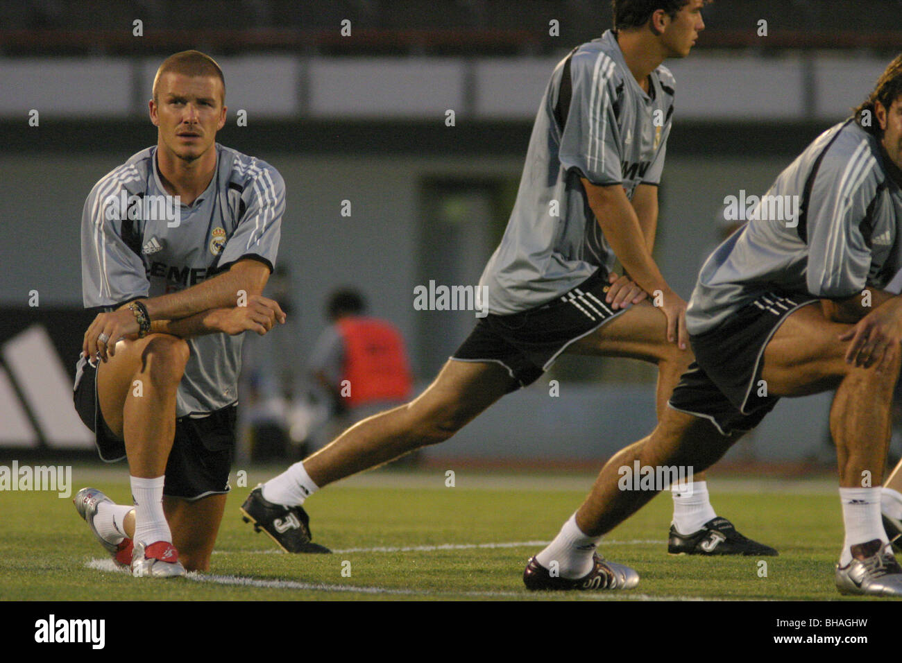 David Beckham in Real Madrid football club training session, Tokyo, Japan. Stock Photo