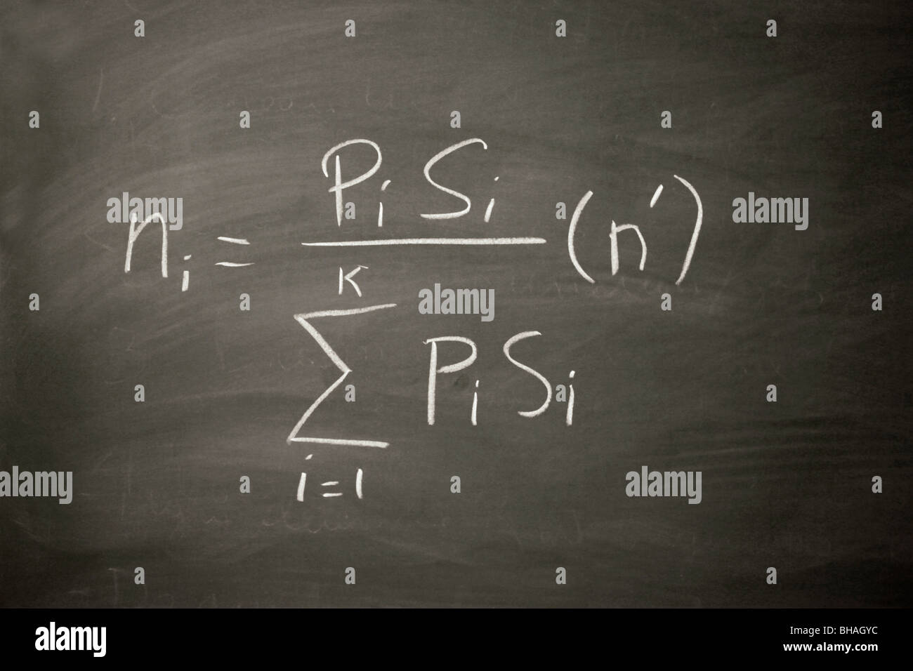 Formula on blackboard Stock Photo