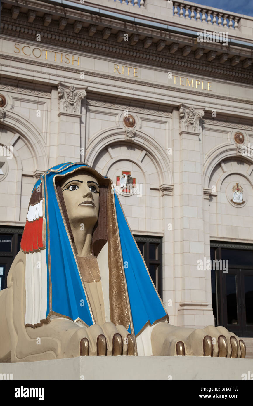 Sphinx statue outside Scottish Rite Temple El Paso USA Stock Photo Alamy