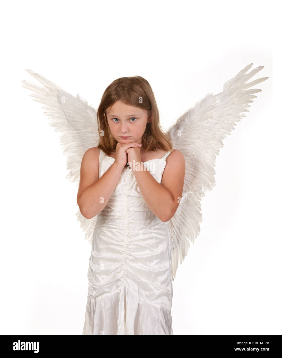 pure and sweet little angel girl isolated on white Stock Photo - Alamy