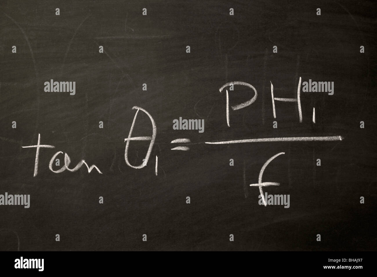 Mathematical formula on blackboard Stock Photo