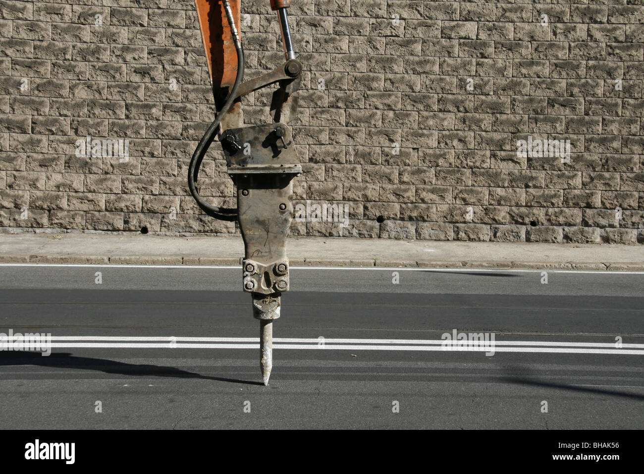 detail of road hole surface repair maintenance jack hammer Stock Photo Alamy