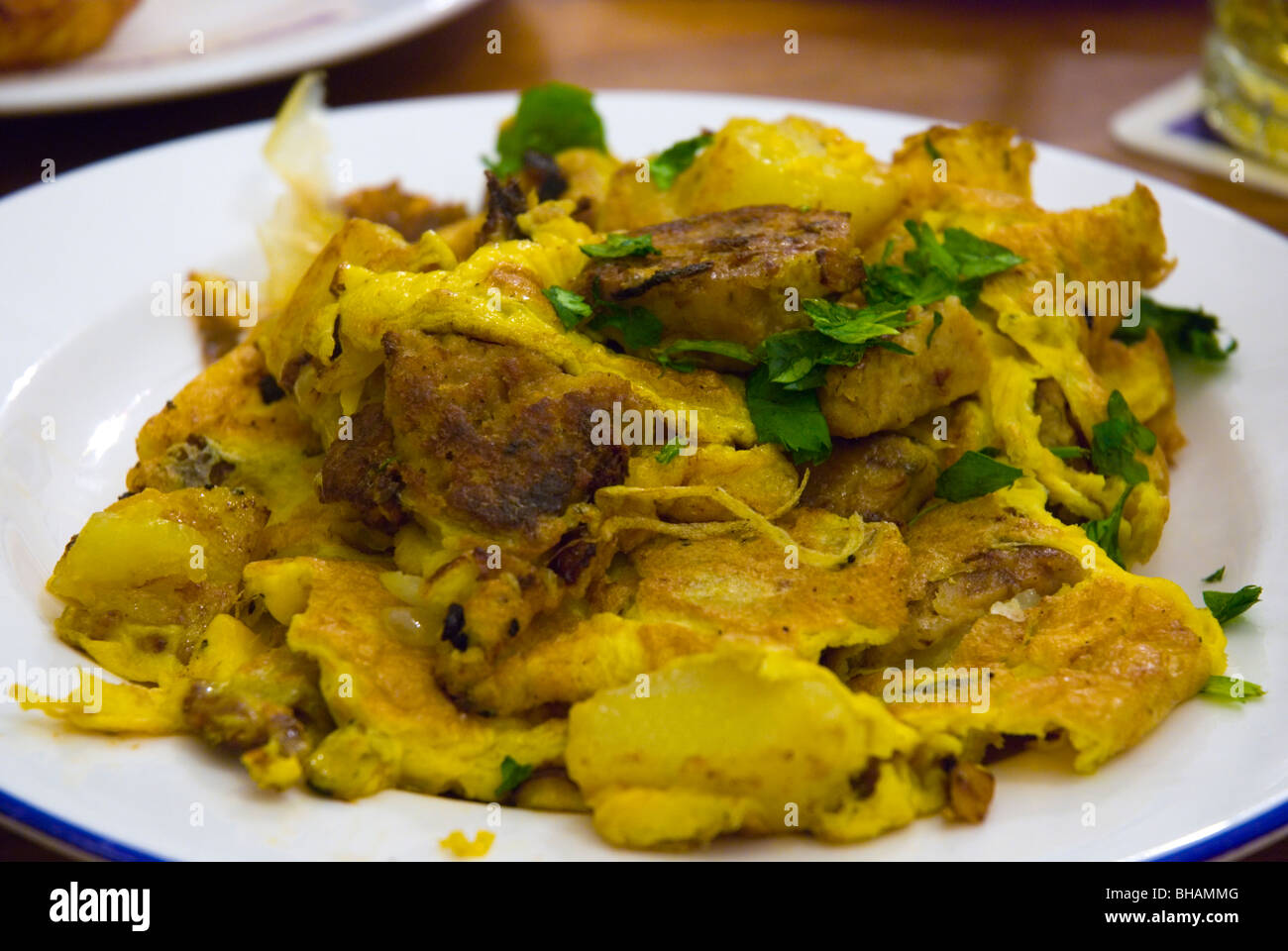 Potato and dumpling fry up Weisses Bräuhaus restaurant Munich Bavaria Germany Europe Stock Photo