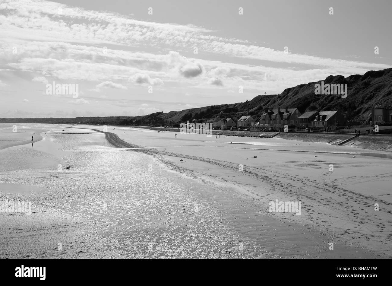 Black & White Photograph of Omaha Beach Sector Dog Green, Viervillesur
