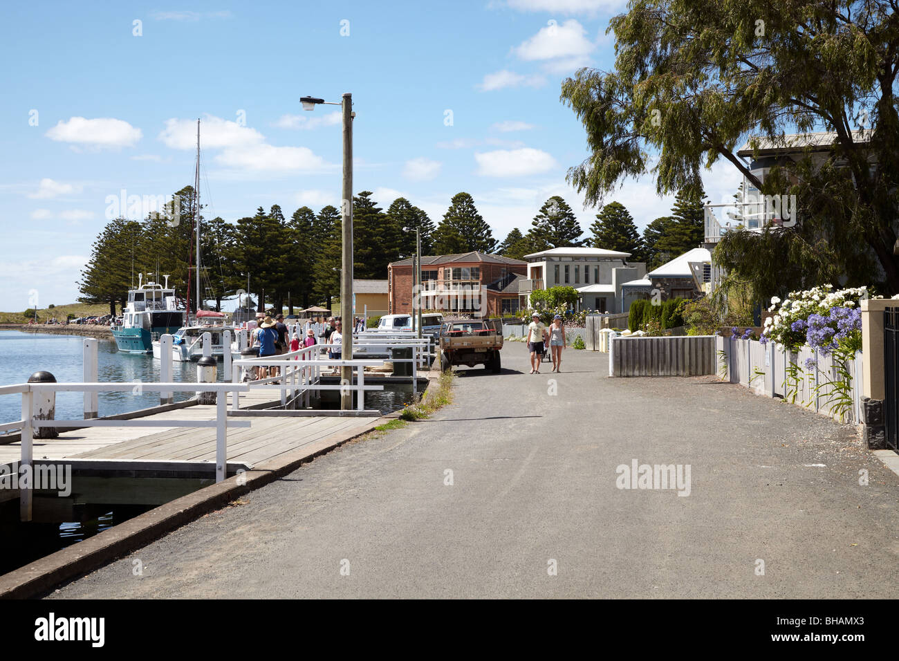 The harbour on the Moyne River, Port Fairy , Victoria,  Australia Stock Photo