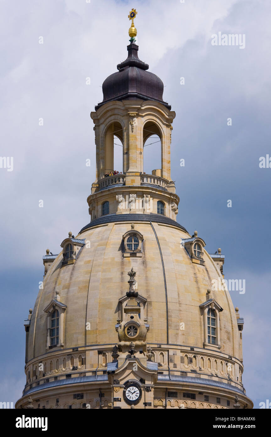 FRAUENKIRCHE, CHURCH OF OUR LADY, CUPOLA, DRESDEN, SAXONY, GERMANY Stock Photo