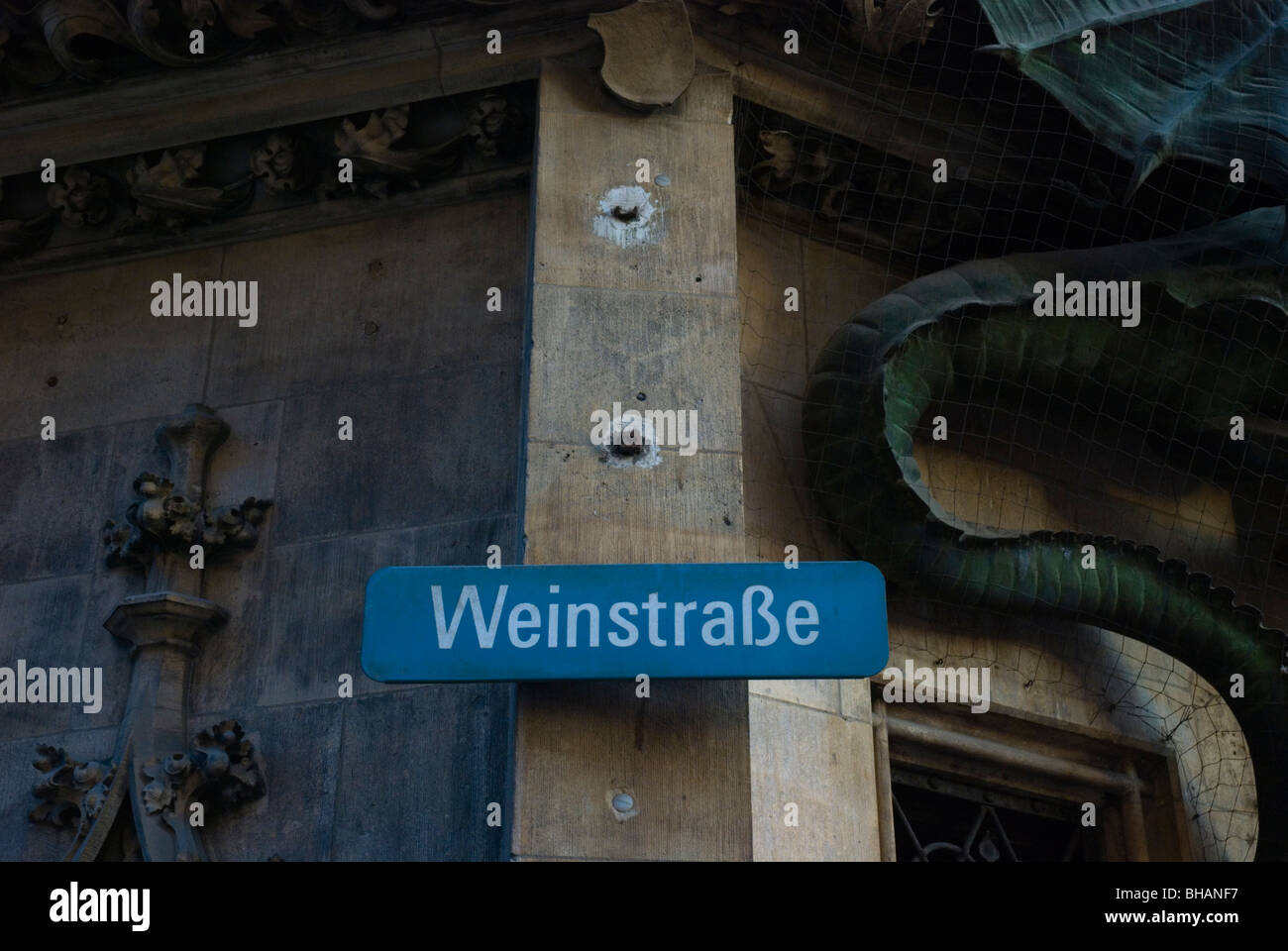 Weinstrasse stret sign central Munich Bavaria Germany Europe Stock Photo