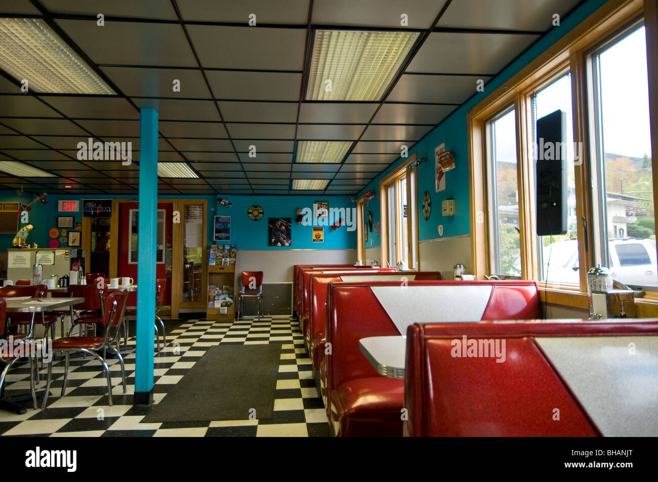 Retro 1950s style diner, New York State, USA Stock Photo
