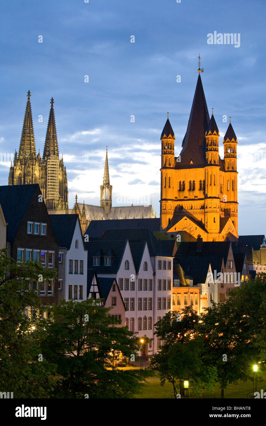 COLOGNE CATHEDRAL, CHURCH GROSS ST. MARTIN, RHINE PROMENADE, COLOGNE