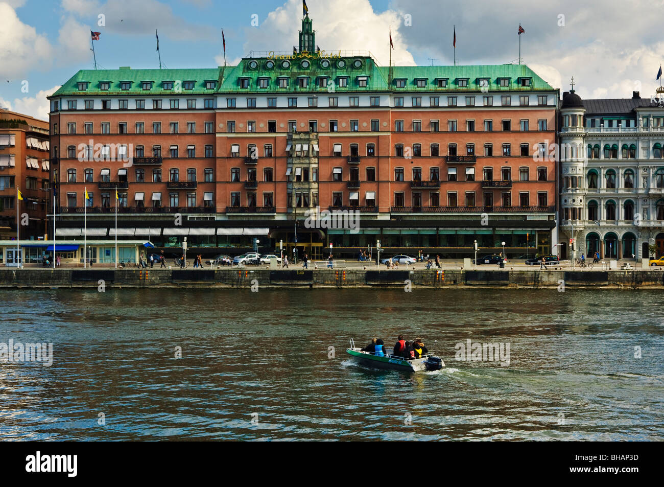 The Grand Hotel, Stockholm Sweden, closely associated with the Nobel Prizes. Prizewinners still stay here. Stock Photo
