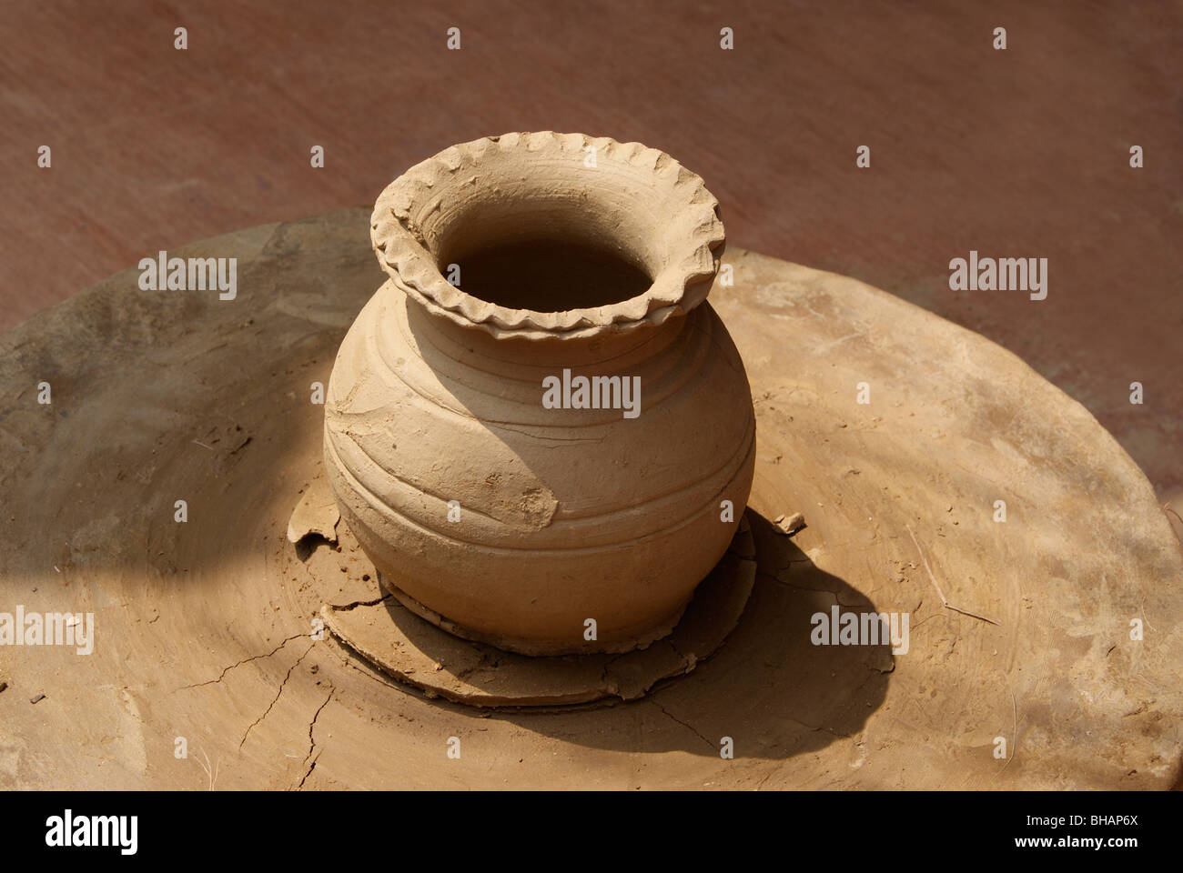 Traditional Kerala Clay Pot making Stock Photo