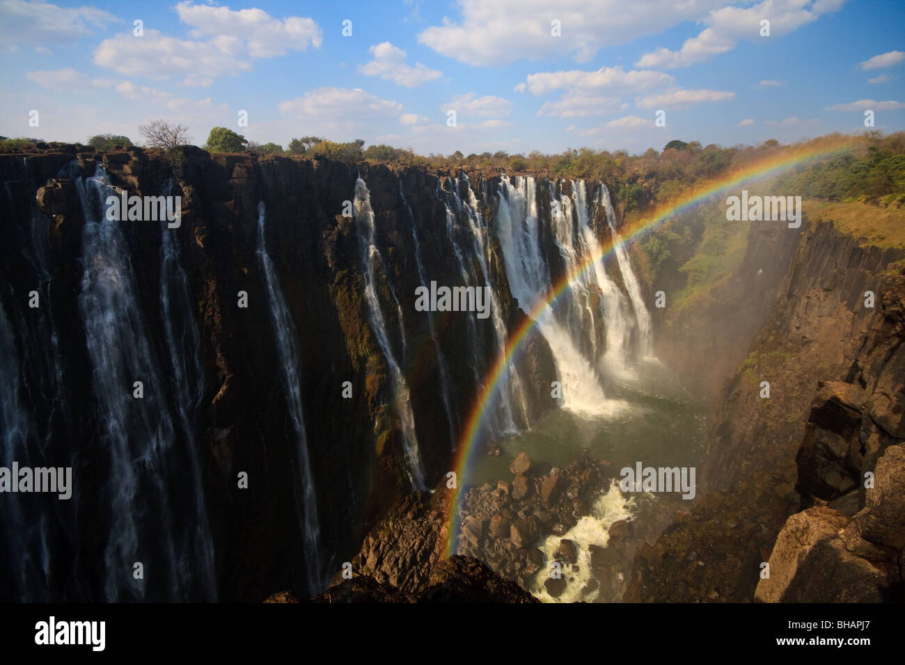 Africa Rainbows River Victoria Falls Zambia Stock Photo