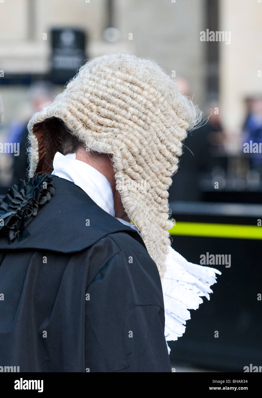 Fully robed Judges and QCs arrive at the Lord Chancellor's Breakfast at the start of the legal year  in London Stock Photo