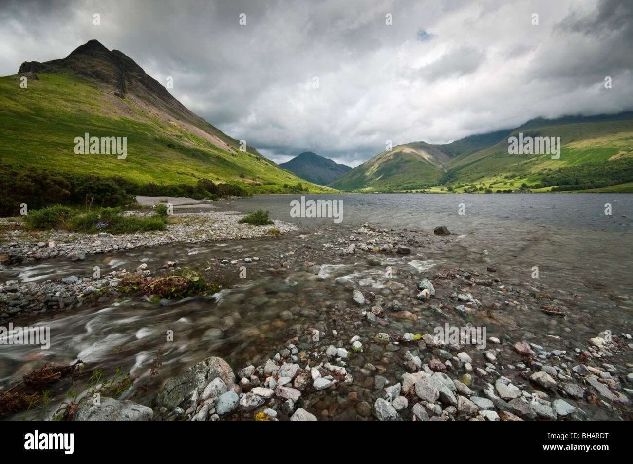 Wast Water with the Scafell range visible in the background Stock Photo