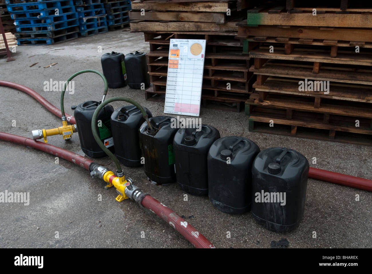Foam concentrate being mixed for firefighting Stock Photo - Alamy