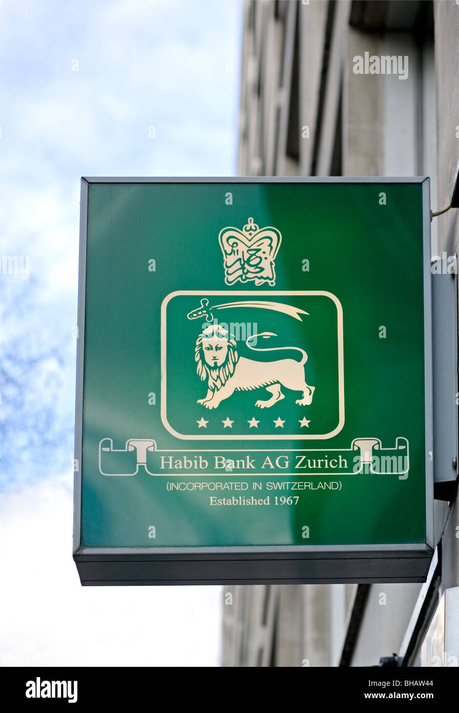Habib Bank sign, London, England, UK, Europe Stock Photo