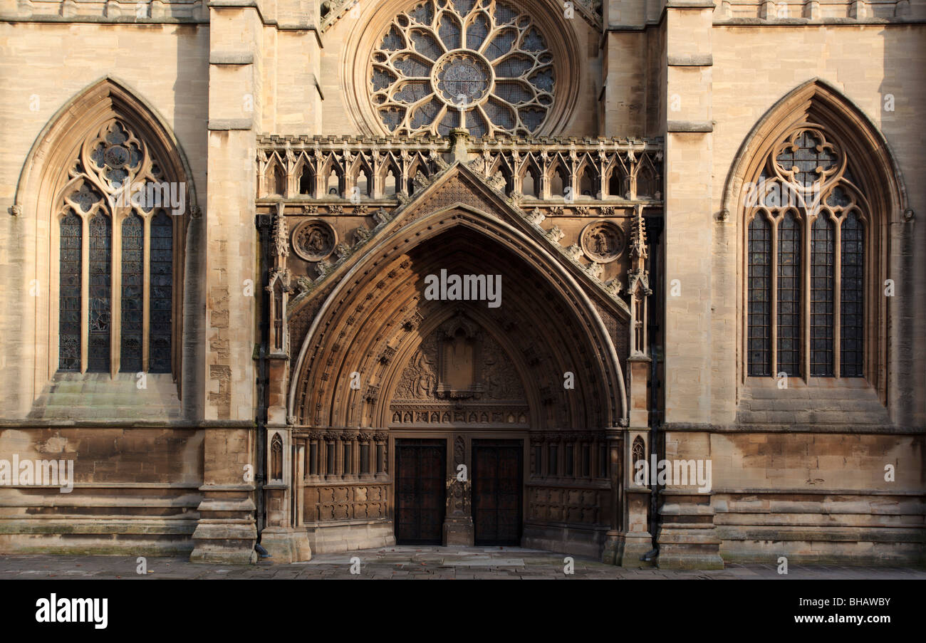 Cathedral Church of the Holy and Undivided Trinity Bristol England UK - main entrance doorway Stock Photo