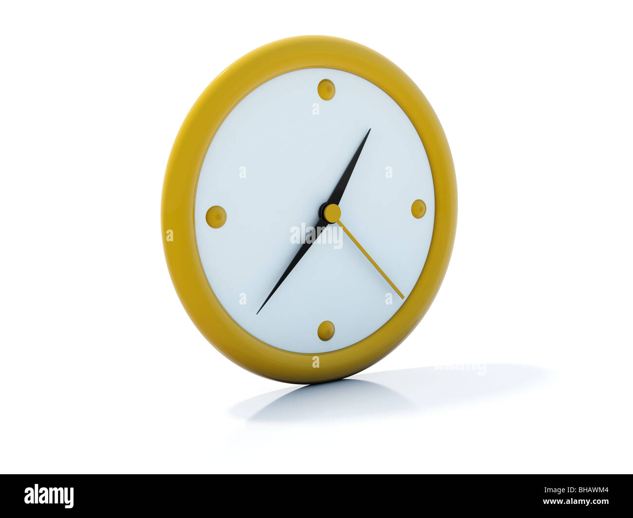 Yellow clock icon isolated on white Stock Photo Alamy