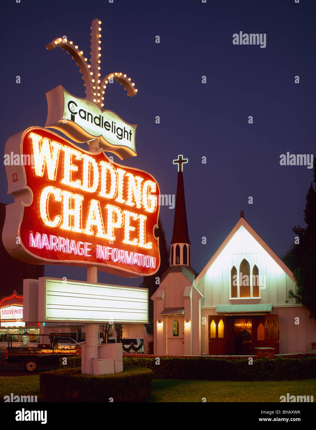 Wedding Chapel The Strip Las Vegas Nevada Usa Stock Photo