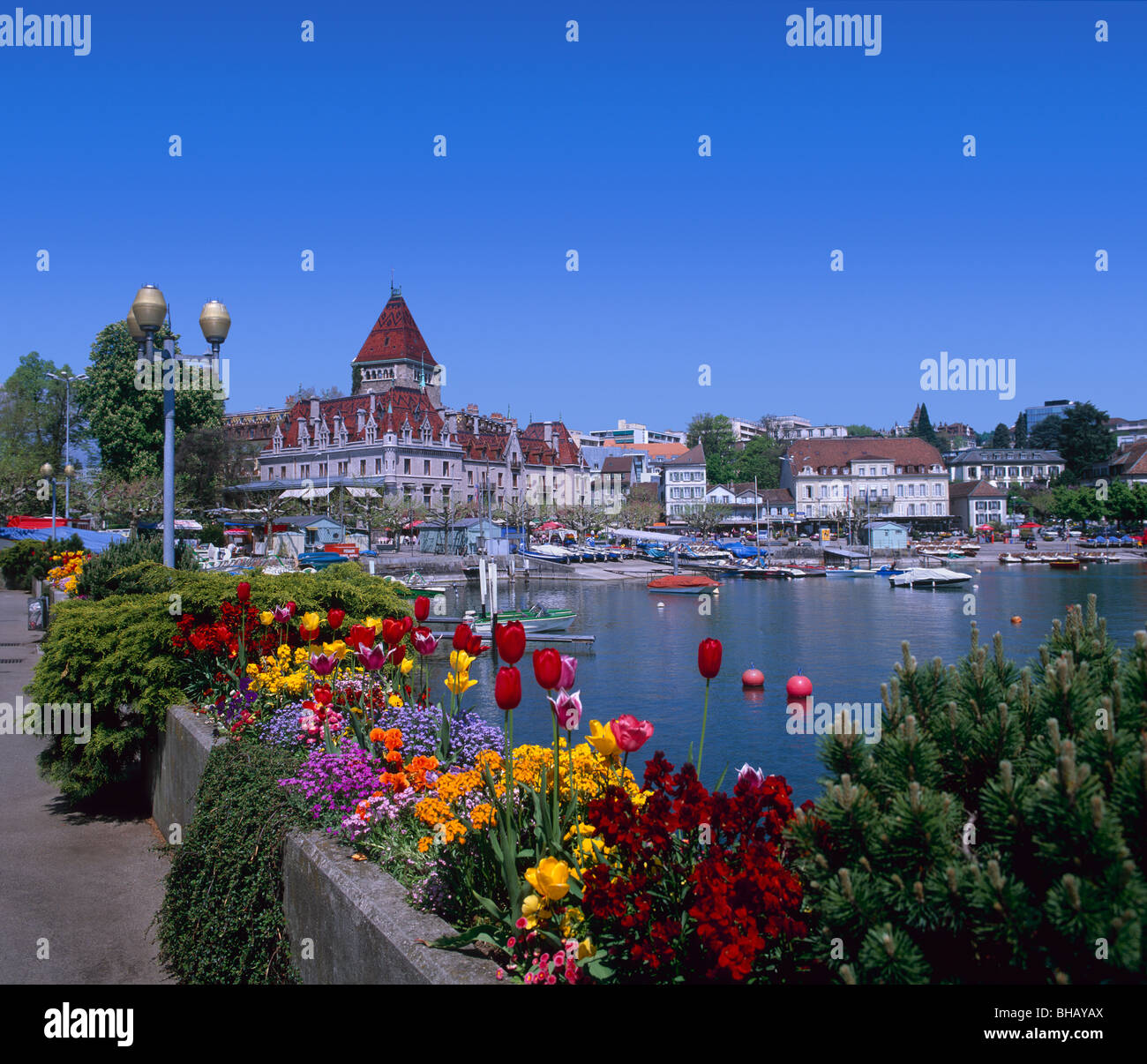 Port of Ouchy, Lausanne, Vaud, Switzerland Stock Photo