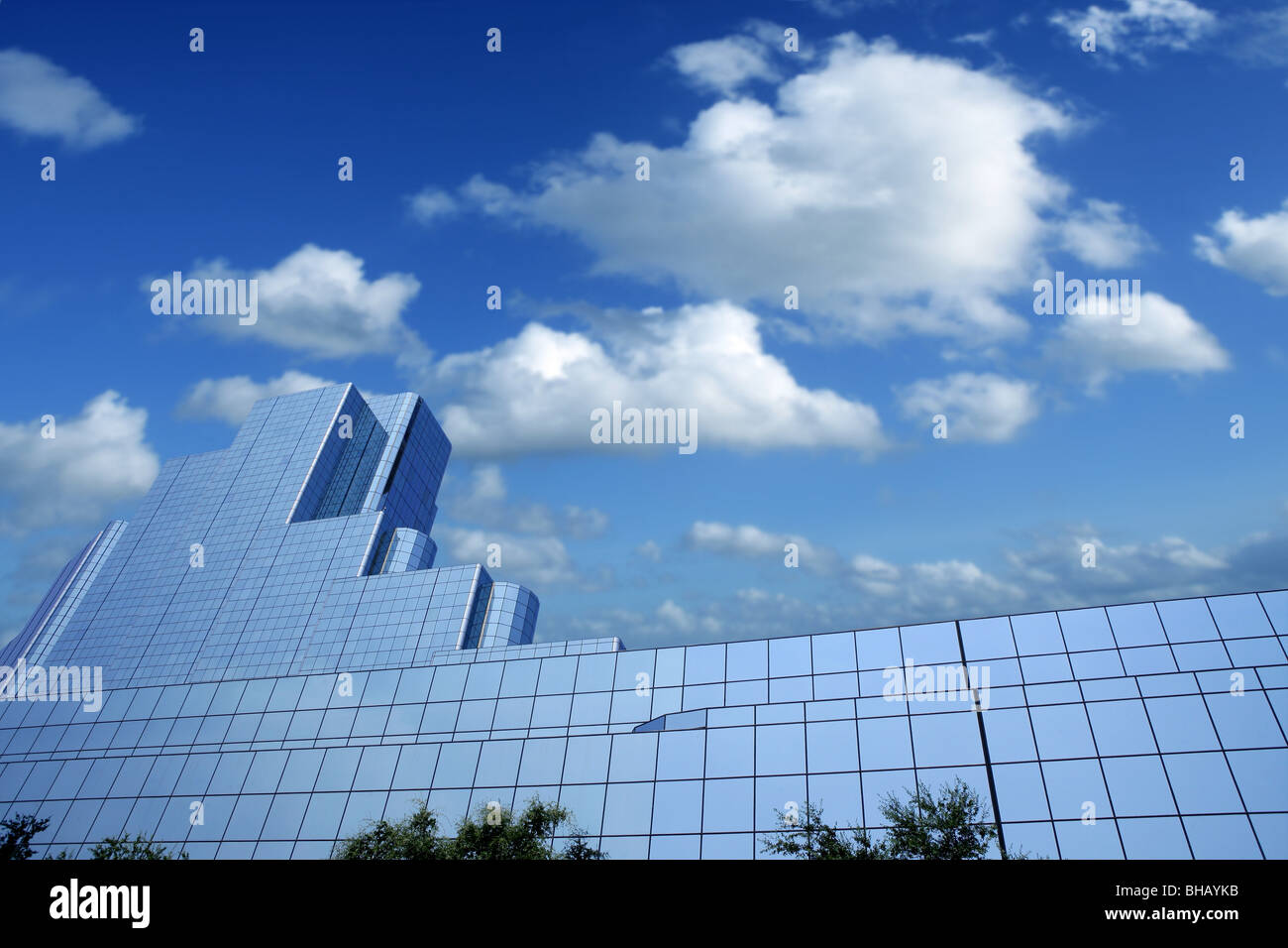 Dallas downtown city mirror skyscraper buildings urban landscape Stock
