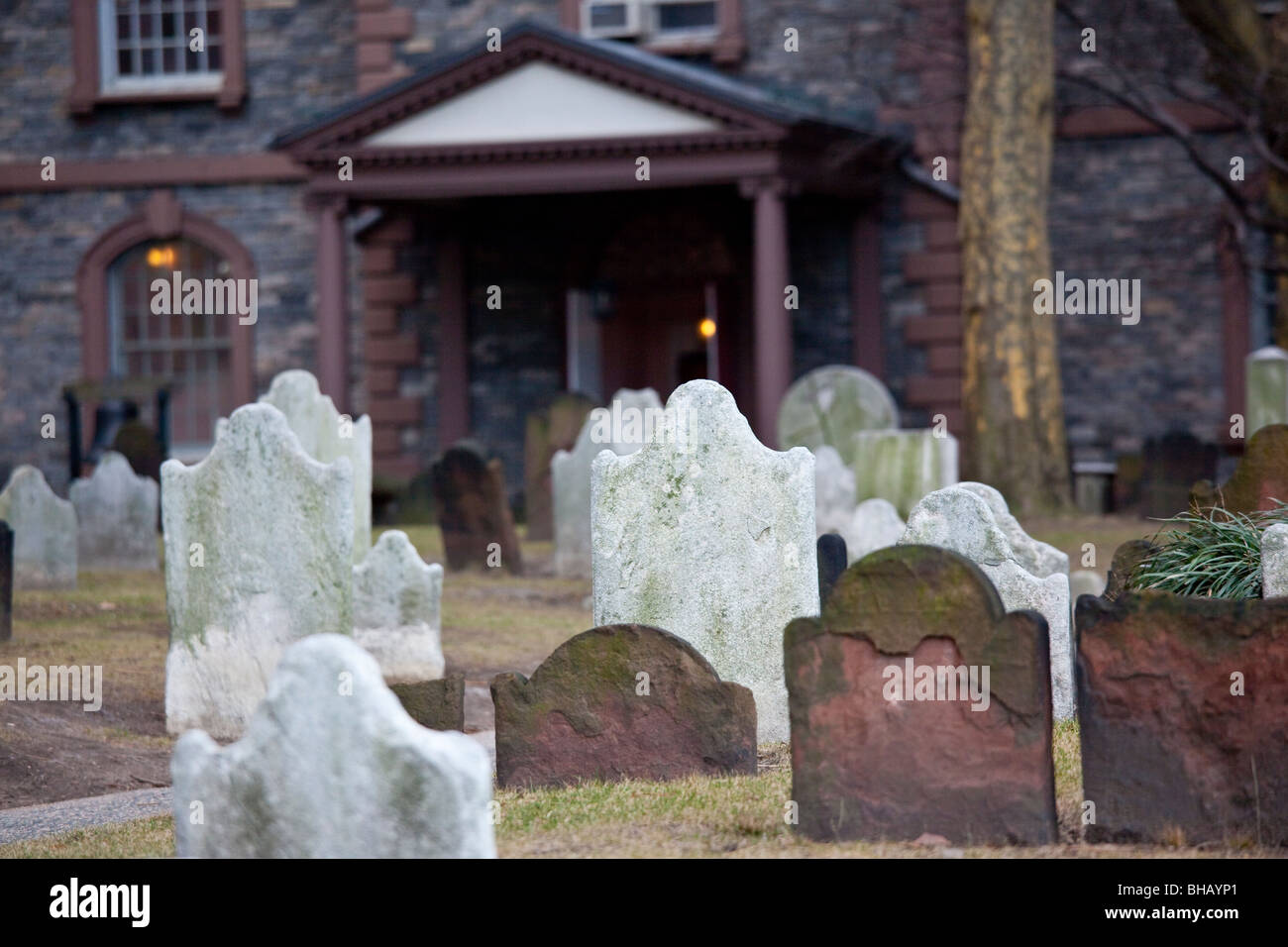 Cemetery at St. Paul Chapel in downtown Manhattan, New York City Stock