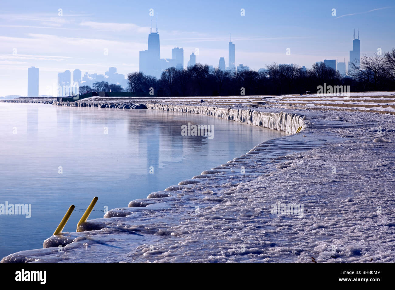 Winter morning in Chicago Stock Photo
